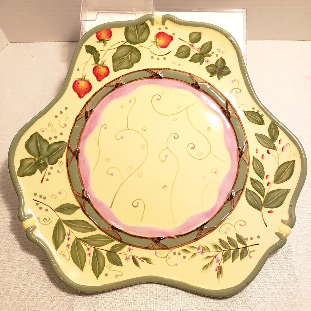 PARTYLITE GARDEN LITES CANDLE GARDEN TRAY/SERVING PLATTER + ORIGINAL BOX - P809
